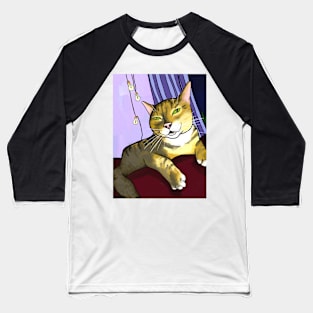 painted tiger cat, cute cat portrait Baseball T-Shirt